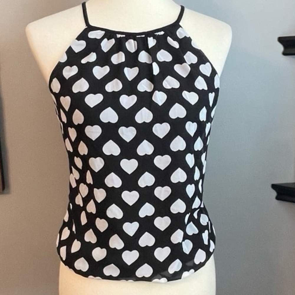 Express Black and White Heart top